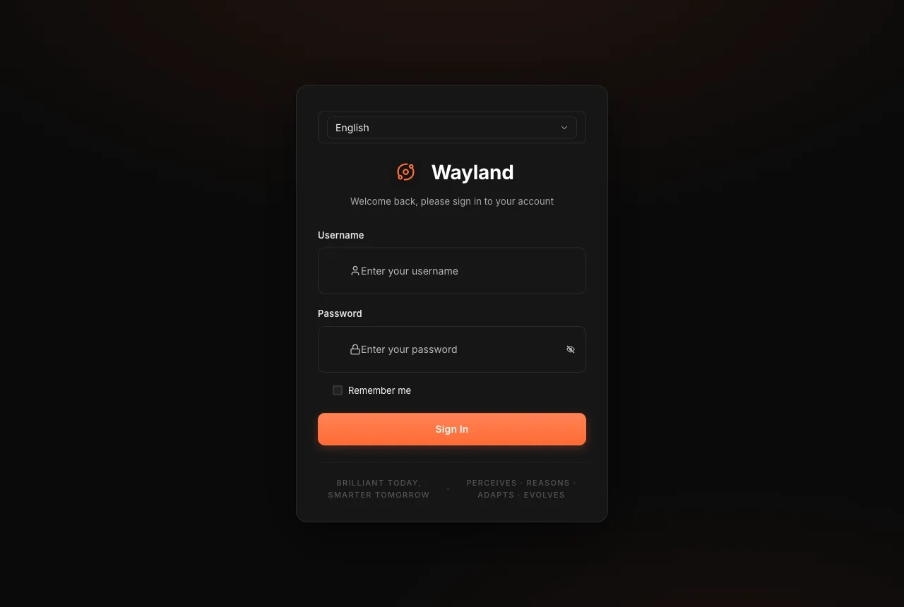 Wayland server login screen in the browser