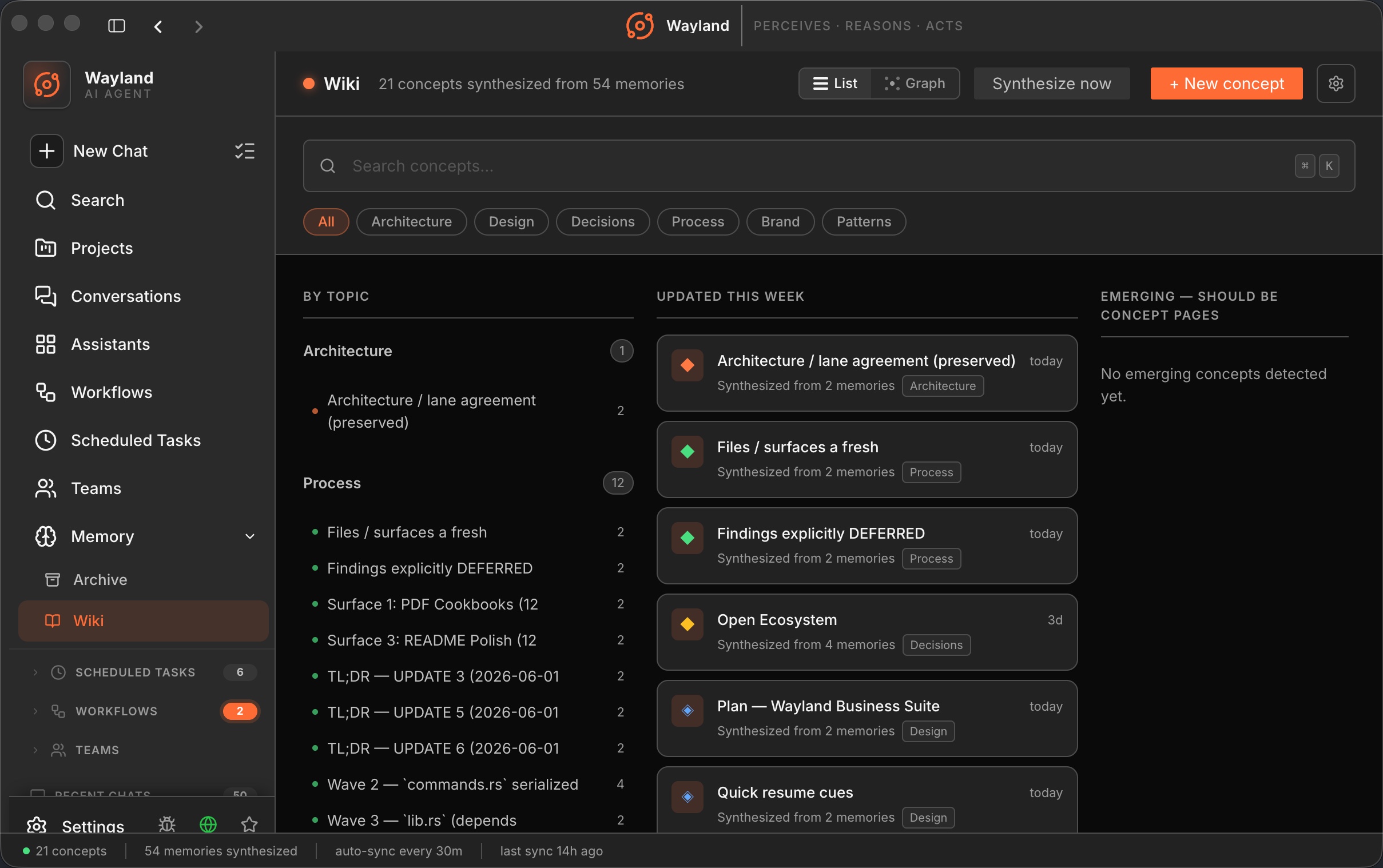 The IJFW Memory settings panel